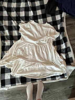 Old Navy White Tiered Short-Sleeve Dress
